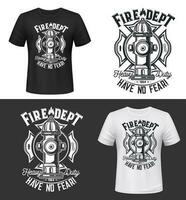 Tshirt print with hydrant, vector apparel mockup