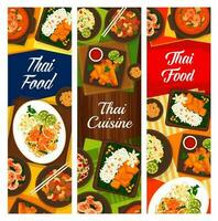 Thai cuisine vector banners, food of Thailand