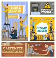 Home repair and construction workers vector