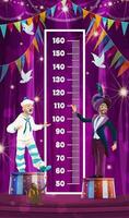 Kids height chart with cartoon circus growth meter vector
