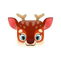 Cartoon deer kawaii square animal isolated face vector