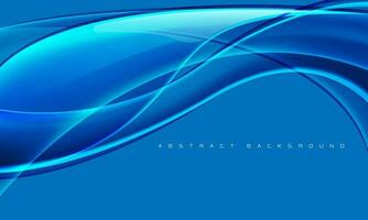 Abstract glass glossy curve wave on blue design modern luxury futuristic background vector