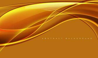 Abstract glass glossy curve wave on orange design modern luxury futuristic background vector