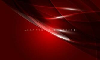 Abstract glass glossy curve wave on red design modern luxury futuristic background vector