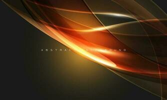 Abstract orange glass glossy curve wave on grey design modern luxury futuristic background vector