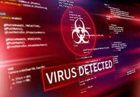 Virus detected warning alert screen message vector