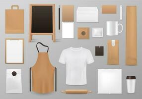 Cooking identity Realistic 3d blank vector mockup