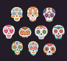 Mexican calavera sugar skulls, Dia de los Muertos vector