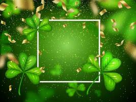 St. Patricks day shamrock holiday vector poster