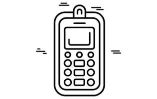 sencillo línea de célula teléfono vector icono movil teléfono línea icono, vector inteligente teléfono contorno icono símbolo conjunto