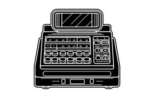 Icon of cash machine for cashier employee in store,Cash Register Icon,Cash register apparatus,cash register machine icon vector illustration