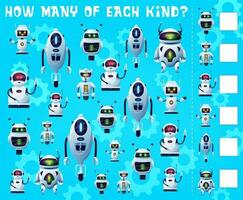 Kids game, I spy with robot droids, guess play vector