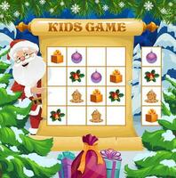 Navidad juego, invierno fiesta jeroglífico para niños vector