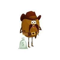 Cartoon cowboy, sheriff, bandit and ranger kiwi vector