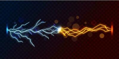 Lightning thunderbolt against short circuit flash vector