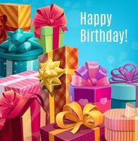 Happy birthday holiday gifts and presents vector