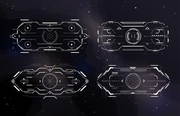 HUD aim control frame interface futuristic target