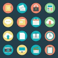 Pack of 16 Web Operations Flat Icons vector