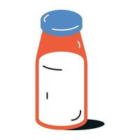 Editable flat icon of juice cup vector