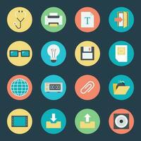 Bundle of Digital Accessories Icons in Flat Style vector