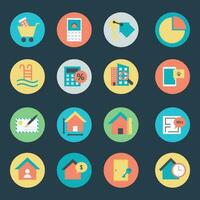 Set of Property Dealing Flat Icons vector