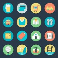Pack of Fun Travel Flat Style Icons vector