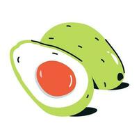 Captivating flat icon of avocado vector