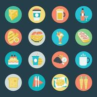 Set of Flat Style Food Icons vector