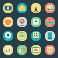 Network and Communication Technology Flat Icons vector