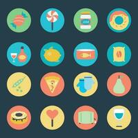 Set of Confectionery Food Flat Icons vector