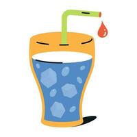 Editable flat icon of juice cup vector