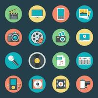 Set of Multimedia Flat Icons vector