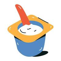 Trendy flat icon of yogurt cup vector