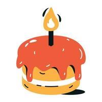 Candle cake flat icon for digital use vector