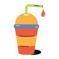 Editable flat icon of juice cup vector