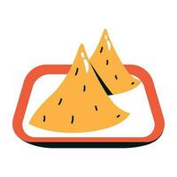 obtener un plano icono de nachos vector