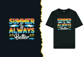 Clásico estilo retro verano tipografía camiseta diseño modelo. diseño citar - verano es siempre mejor. vector