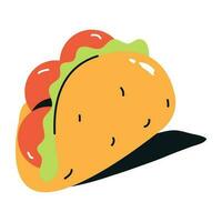 Modern flat icon of taco vector