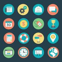 Pack of Web and SEO Flat Icons vector