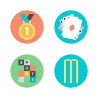 Set of Game Elements Flat Icons vector