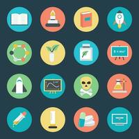 Pack of Science Learning Flat Icons vector