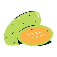 Easy to use flat icon of wax gourd vector