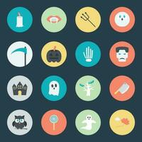 Pack of Spooky Monsters Flat Icons vector