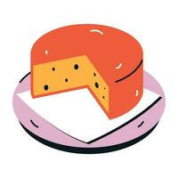 Grab this flat icon of cherry cake vector