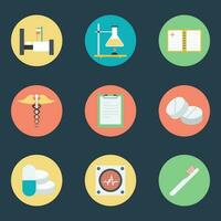 Set of Medical Accessories Flat Icons vector
