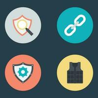 Pack of Web Security Flat Icons vector