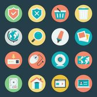 Pack of Web Access and Security Flat Icons vector