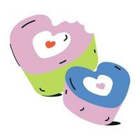 Editable flat icon of heart candies vector