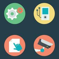 Pack of Security and Maintenance Flat Icons vector