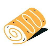 A handy flat icon of cake roll vector